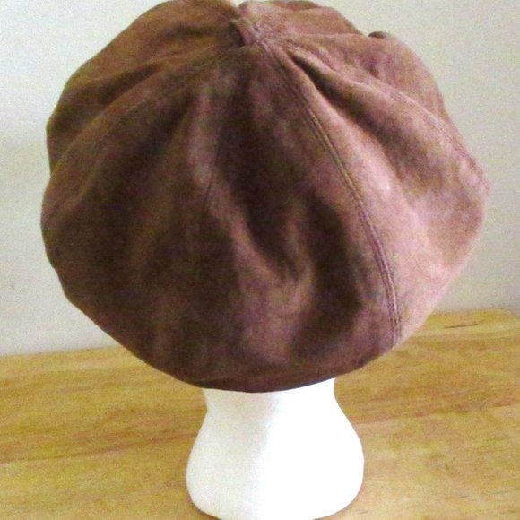 Eric Javits New York Mens 'Guido Cap" Newsboy Cap, Brown Suede, Quilted Brim, OS - Picture 4 of 9